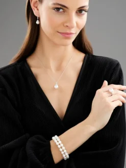 Zawieszka z białego złota z brylantami i perłą South Sea - próba 750