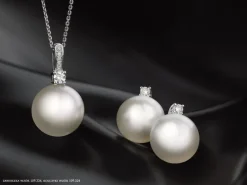 Zawieszka z białego złota z brylantami i perłą South Sea - próba 585