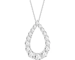 Zawieszka z białego złota z brylantami laboratoryjnymi - 1,00 ct - próba 585