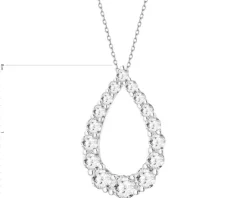 Zawieszka z białego złota z brylantami laboratoryjnymi - 1,00 ct - próba 585