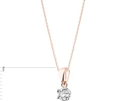 Zawieszka z różowego i białego złota z brylantem - 0,05 ct - próba 585
