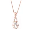 Zawieszka z różowego złota z diamentem - aniołek, serce - 0,004 ct - próba 375