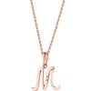 Zawieszka z różowego złota z diamentem - litera M - 0,004 ct - próba 585