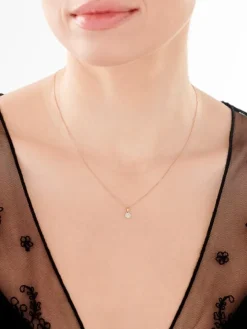 Zawieszka z różowego złota z diamentami - 0,04 ct - próba 585