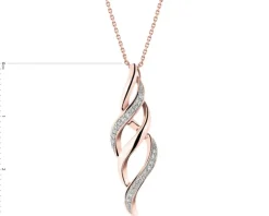Zawieszka z różowego złota z diamentami - 0,07 ct - próba 585