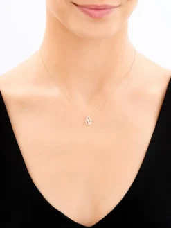 Zawieszka z różowego złota z diamentem - 0,006 ct - próba 375