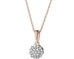 Zawieszka z różowego złota z diamentami - 0,05 ct - próba 585