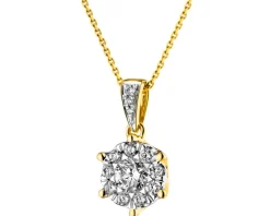 Zawieszka z żółtego i białego złota z brylantami - 0,52 ct - próba 585