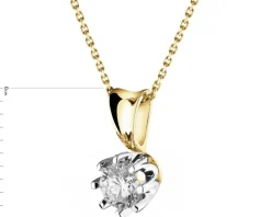 Zawieszka z żółtego i białego złota z brylantem - SI2/H - 0,34 ct - próba 585