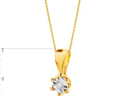 Zawieszka z żółtego i białego złota z brylantem - 0,01 ct - próba 585