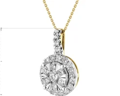 Zawieszka z żółtego i białego złota z brylantami - 1,02 ct - próba 585