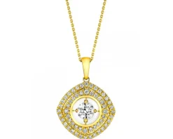 Zawieszka z żółtego złota z brylantami - 0,50 ct - próba 585