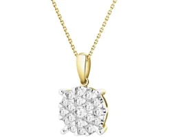 Zawieszka z żółtego złota z brylantami - 0,35 ct - próba 585