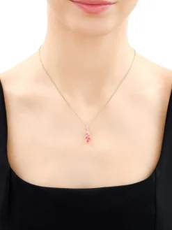 Zawieszka z żółtego złota z brylantami i kamieniami szlachetnymi - próba 585