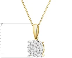 Zawieszka z żółtego złota z brylantami - 0,12 ct - próba 585