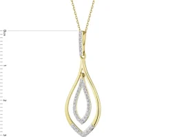 Zawieszka z żółtego złota z brylantami - 0,25 ct - próba 585