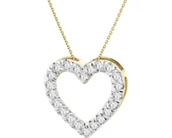 Zawieszka z  żółtego złota z brylantami laboratoryjnymi - serce - 0,33 ct - próba 585