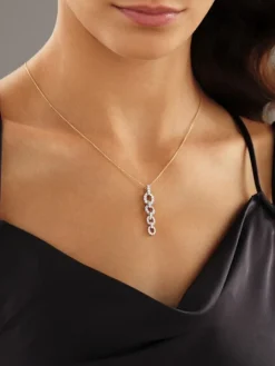 Zawieszka z żółtego złota z brylantami - 0,75 ct - próba 585