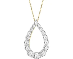 Zawieszka z żółtego złota z brylantami laboratoryjnymi - 1,00 ct - próba 585