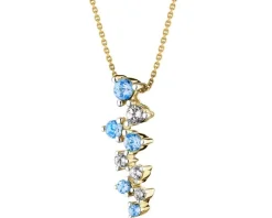 Zawieszka z żółtego złota z brylantami i topazami - próba 375