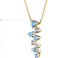 Zawieszka z żółtego złota z brylantami i topazami - próba 375