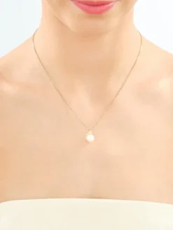 Zawieszka z żółtego złota z brylantem i perłą - próba 585