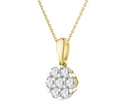 Zawieszka z  żółtego złota z brylantami laboratoryjnymi - 0,35 ct - próba 585