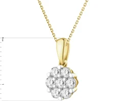 Zawieszka z  żółtego złota z brylantami laboratoryjnymi - 0,35 ct - próba 585