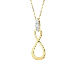 Zawieszka z żółtego złota z brylantami - nieskończoność - 0,05 ct - próba 585