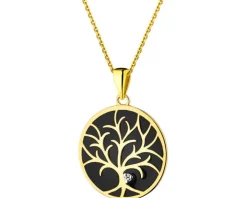 Zawieszka z żółtego złota z brylantem i emalią - 0,005 ct - próba 375