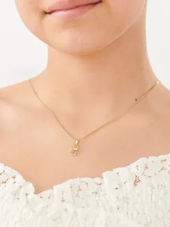 Zawieszka z żółtego złota z brylantem - kot - 0,008 ct - próba 375