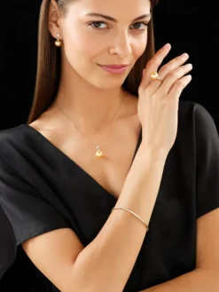 Zawieszka z żółtego złota z brylantami i perłą Golden South Sea - próba 750