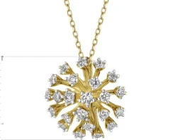 Zawieszka z żółtego złota z brylantami - 0,32 ct - próba 585