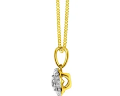 Zawieszka z żółtego złota z brylantami - serce - 0,21 ct - próba 585