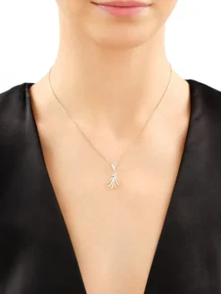 Zawieszka z żółtego złota z diamentami - 0,18 ct - próba 585