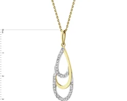 Zawieszka z żółtego złota z diamentami - 0,10 ct - próba 375