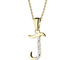 Zawieszka z żółtego złota z diamentem - litera J - 0,003 ct - próba 375