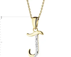 Zawieszka z żółtego złota z diamentem - litera J - 0,003 ct - próba 375