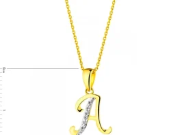 Zawieszka z żółtego złota z diamentem - litera A - 0,003 ct - próba 375