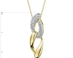 Zawieszka z żółtego złota z diamentami - 0,15 ct - próba 585