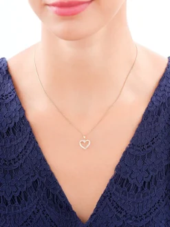 Zawieszka z żółtego złota z diamentami - serce - 0,02 ct - próba 585