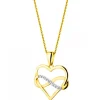 Zawieszka z żółtego złota z diamentami - serce, nieskończoność - 0,01 ct - próba 375
