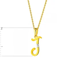 Zawieszka z żółtego złota z diamentem - litera J - 0,004 ct - próba 585