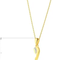 Zawieszka z żółtego złota z diamentami - medalik Matka Boska - 0,006 ct - próba 375