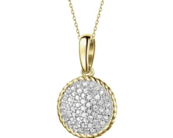 Zawieszka z żółtego złota z diamentami - 0,10 ct - próba 585