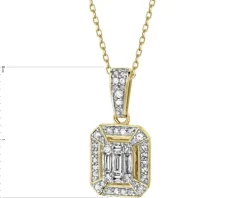 Zawieszka z żółtego złota z diamentami - 0,24 ct - próba 585