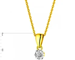 Zawieszka z żółtego złota z diamentem - 0,003 ct - próba 375