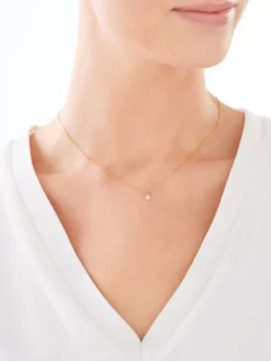 Zawieszka z żółtego złota z diamentem - 0,003 ct - próba 375
