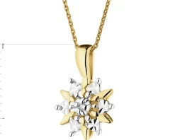 Zawieszka z żółtego złota z diamentem - 0,005 ct - próba 585