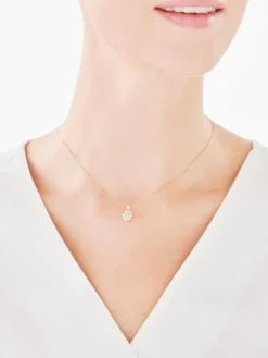 Zawieszka z żółtego złota z diamentem - 0,005 ct - próba 585